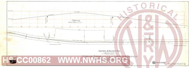 N&W Rwy, Proposed Storage Siding at Litz on Saltville Branch