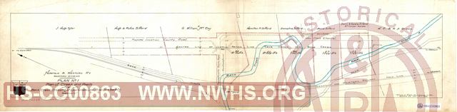 N&W Rwy, Radford Div. Plan No. 1, Plan of Creek and Roads at Back Creek Crossing of Low Grade Line - Crab Creek to Back Creek