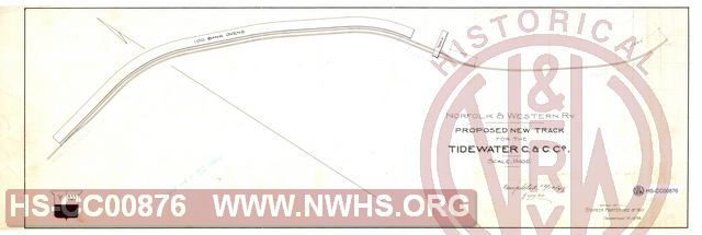 N&W Rwy, Proposed New Track for the Tidwewater Coal & Coke Co.