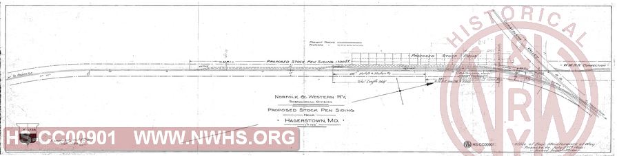 N&W R'y, Shenandoah division, Proposed stock pen siding near Hagerstown, MD