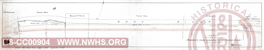 N&W RR, Radford division, Property to be acquired from Thomas Reed, East of MP 350