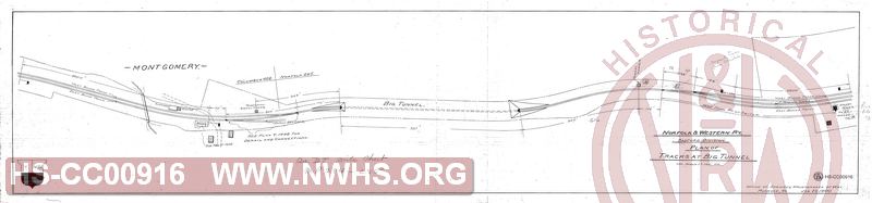 N&W R'y, Radford Division, Plan of tracks at Big Tunnel