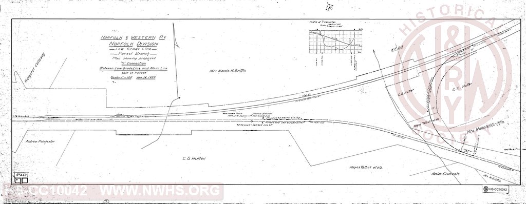 Plan Showing Proposed "Y" Connection Between Low Grade Line and Main Line East of Forest
