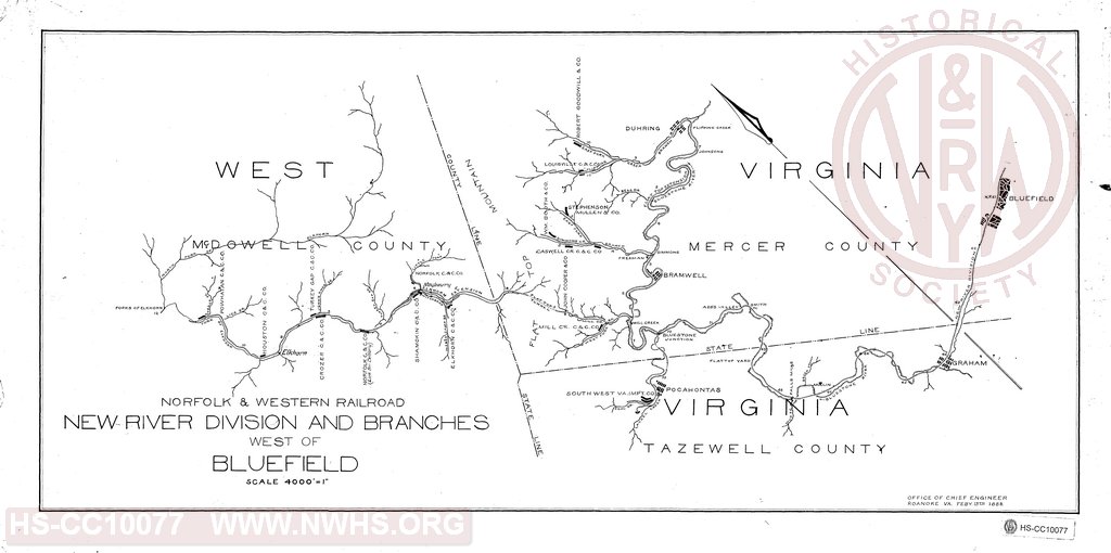 New River Division and Branches West of Bluefield, Norfolk & Western Railroad