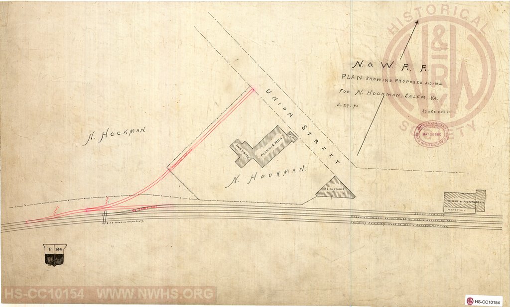 Plan showing proposed siding for N. Hockman, Salem VA.