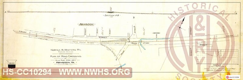 Plan of Road Crossing at Abingdon, VA.