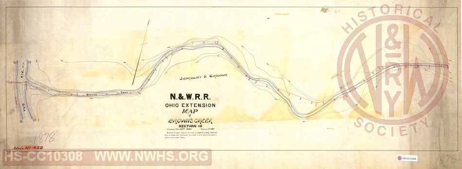 N&WRR Ohio Extension, Map of Browns Creek, Section 15