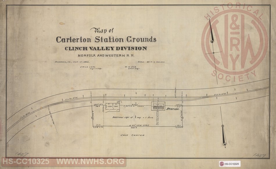 Map of Carterton Station Grounds, Clinch Valley Division