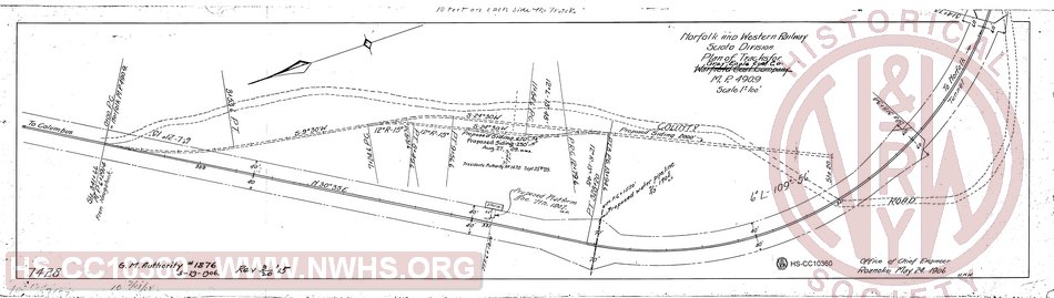 N&WRY Scioto Division Plan of tracks for Gray Eagle Coal Co MP490.9
