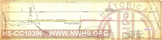 Virginian Railway, Map showing Drainage claim and ditching wanted by E.W. Dickerson, Meherrin, VA