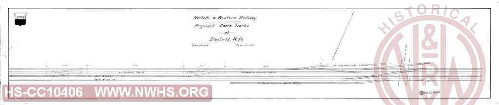 N&W Ry, Proposed Cabin Tracks at Bluefield, W.VA