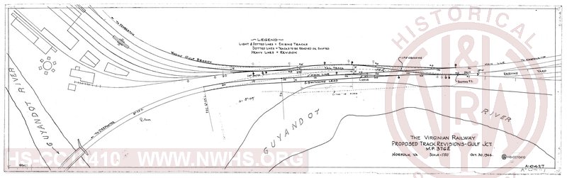 The Virginian Railway Company, Proposed Track Revisions - Gulf Jct. M.P. 376.5