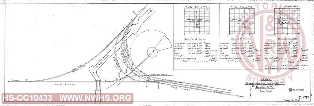 Sketch Showing proposed location for "Y" at Princeton, W. Va