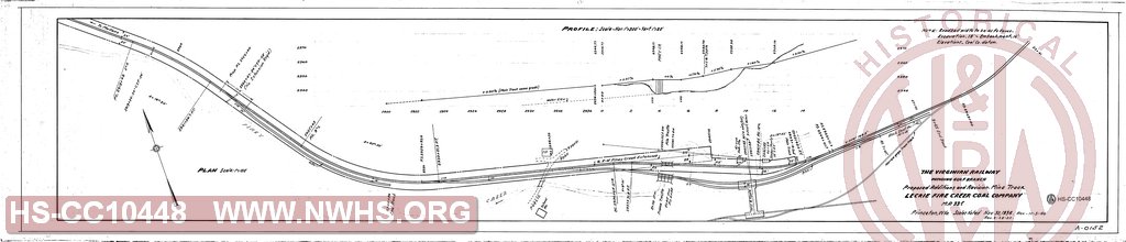 The Virginian Railway, Winding Gulf Branch, Proposed additions and revision. Mine track Leckie Fire Creek Coal Company. M.P. 33.5