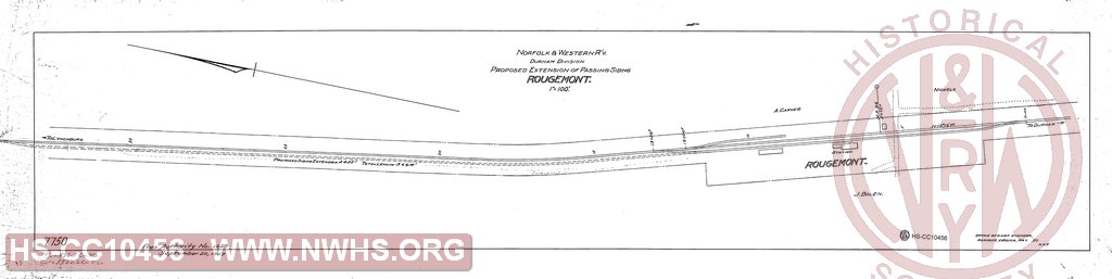 Norfolk & Western R'y., Durham Division Proposed Extension of Passing siding Rougemont