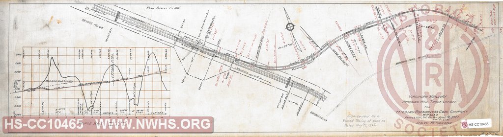 Virginian Railway, Proposed mine track layout for Micajah-Pocahontas Coal Company, M.P. 363.3