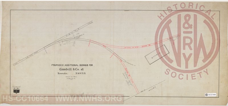 Proposed Additional Sidings for Gambill and Co. at Roanoke.