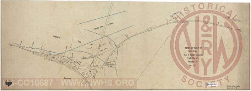 N&W Ry, Norfolk Division, Plan of Proposed Connection N&W R'Y and A.C.L. Petersburg, VA