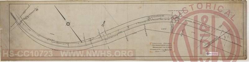 Virginian Railway Plan Showing Proposed Location of Transmission Line to Shops, Princeton W.Va.