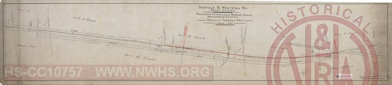 N&W Ry, Scioto Division, Proposed extension of passing siding at Franklin Furnace, Ohio