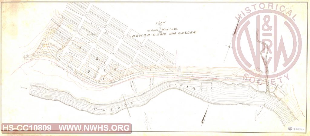 Plan for St. Paul at Wise County VA. N&W R.R. C.V. Div. and C.C.&C. R.R