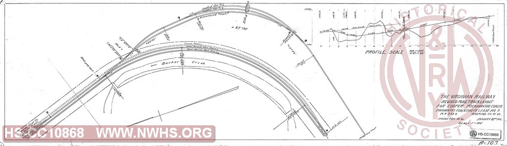 Revised Mine Track Layout for Cooper Pocahontas Coal Co., Pocahontas Coal & Coke Co. Lease No. 3, MP 373.8, Wyoming County WV.