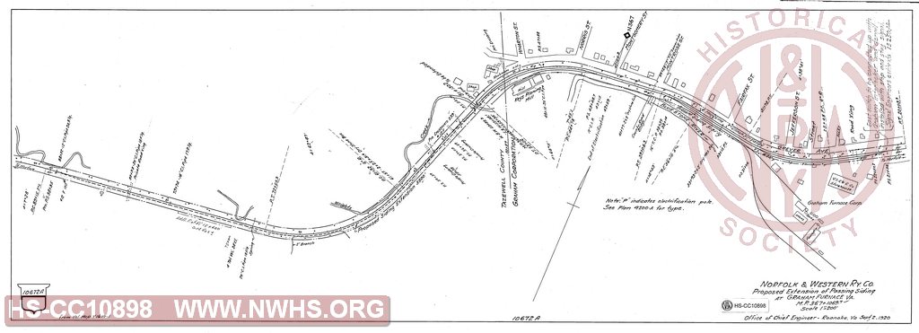 N&W Ry Co., Proposed Extension of Passing Siding at Graham Furnace, VA, M.P. 367+1069.7