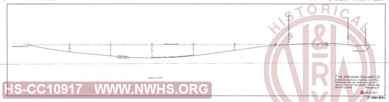 Drawing Showing Contour of Rail Removed After Derailment at Mile Post 16.3, Guyandot River Branch, May 17, 1952