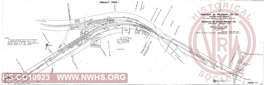 Proposed Additional Interchange Facilities with the Atlantic & Yadkin Railway Co. (Southern Railway Co.) at Walnut Cove, NC, MP R108