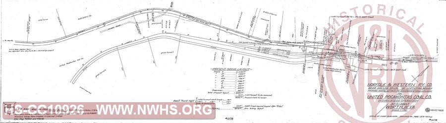 Bear Wallow Spur of North Fork Branch, Proposed Siding Layout to Accomodate Tipple Extension for United Pocahontas Coal Co. Indian Ridge Operaton, MP 0+4864.8' , Worth WV