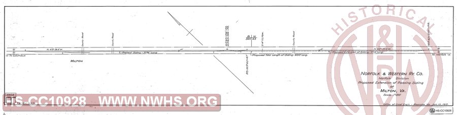 Proposed Extension of Passing Siding at Milton VA