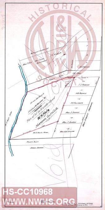 N&W Ry, Radford Division, Plan of lot held under deed from W.H. Hale at Narrows, Giles Co. Va