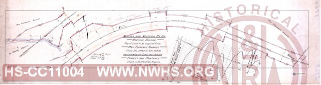 Map of Land to be Acquired from Mrs. Florence Graves from Sta. 519+68 to Sta. 558+30 on Change of Line Between Forest and Montvale, Bedford County VA
