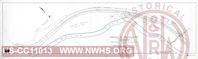 N&W R'y, Scioto Valley Division, Proposed passing siding between Dunlow and Radnor at Mile Post 524+4910'
