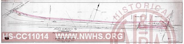 N&W Rwy, Cincinnati Division, Map of Land to be acquired from [BLANK], Mile Post 8 near Batavia Junction