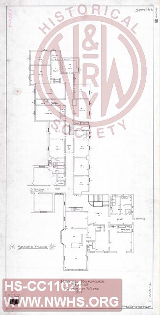 Hotel Roanoke, Plan of Kitchen Wing, Second Floor