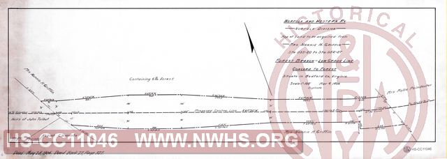 N&W Rwy. Norfolk Division, Map of land to be acquired from Mrs. Nannie H. Griffin Sta 1133+20 to Sta 1152+07 Forest Branch of Low Grade Line - Concord to Forest Situate in Bedford Co. Virginia