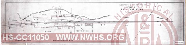 N&W Ry, Shenandoah Division, Map of Troutville, Va