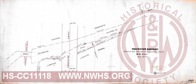 Tidewater Railway, Sketch of Additional Land Needed at Colorado Street, MP 258.1 (Salem, VA)