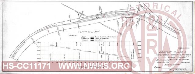 Virginian Railroad, Proposed track changes, The New River Company, Summerlee, W.Va - MP 3.8 W.O. Br