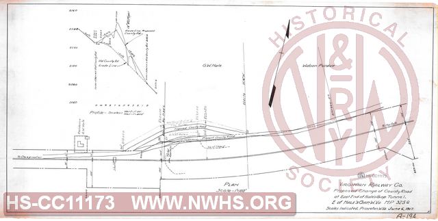 Virginian Railway Co., Proposed Change of county road at east end of Hale's Gap Tunnel, E. of Hale's Gap, W.Va, MP 325.0