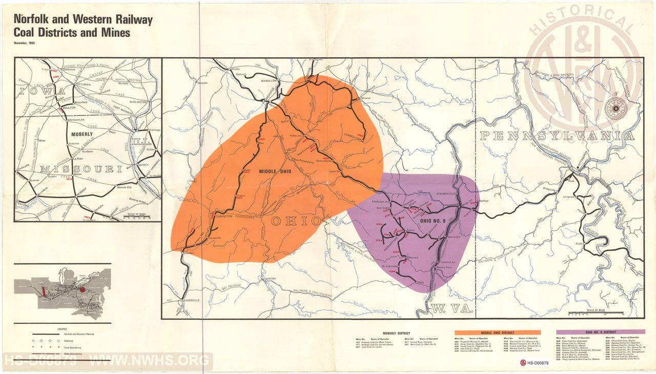 N&W Coal Districts and Mines, November, 1965