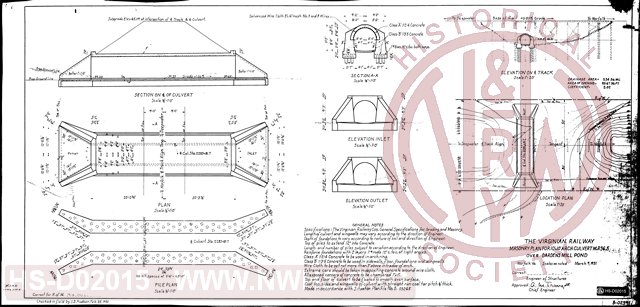 Masonry Plan for 10'x10' Arch Culvert MP 36.5 Over Darden's Mill Pond