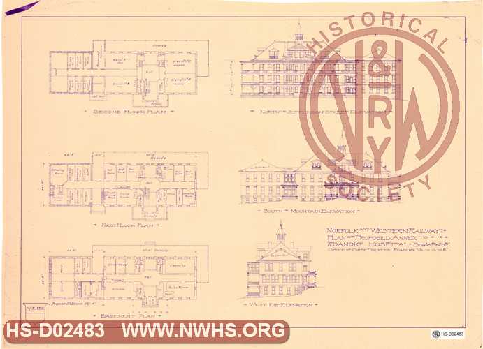 N&W Rwy Plan of Proposed Annex to Roanoke Hospital