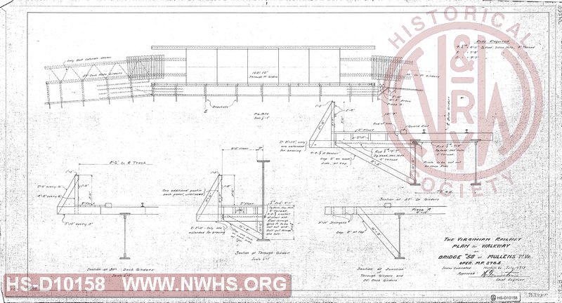 VGN Plan for walkway on bridge #58 at Mullens, WV, MP 376.5