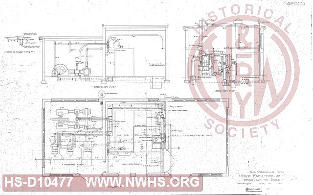 Shop Facilities at Victoria, Piping plan for Boiler & Engine Room