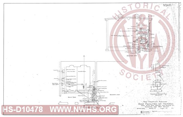 Shop Facilities at Victoria, Piping plan for Boiler & Engine Room, Changes for new boiler