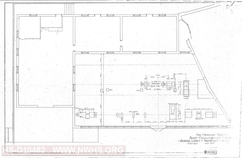 Shop Facilities at Victoria, General Layout of foundations for Machine tools