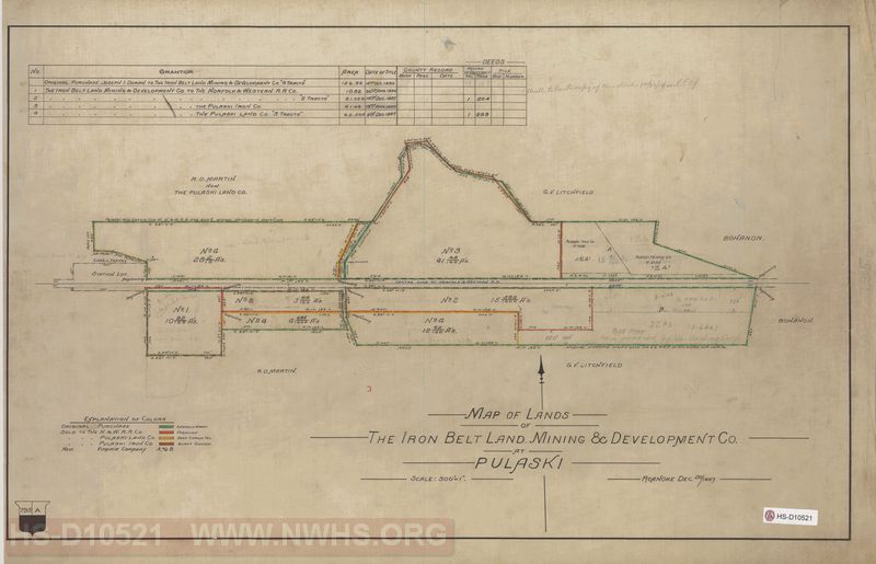 Map of Lands of The Iron Belt Land Mining & Development Co. at Pulaski