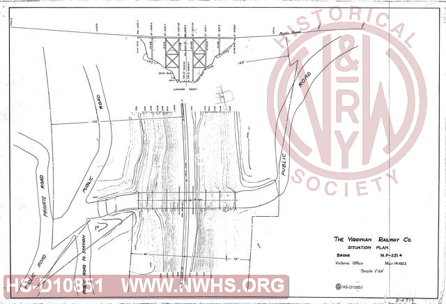 The Virginian Railway Co Situation Plan Bridge M.P. 231.4